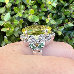 Lemon Quartz Statement Ring