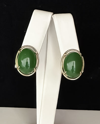 Jade Oval Earrings