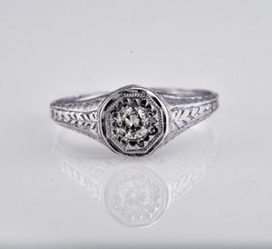 Art Deco Diamond Sweetheart Ring