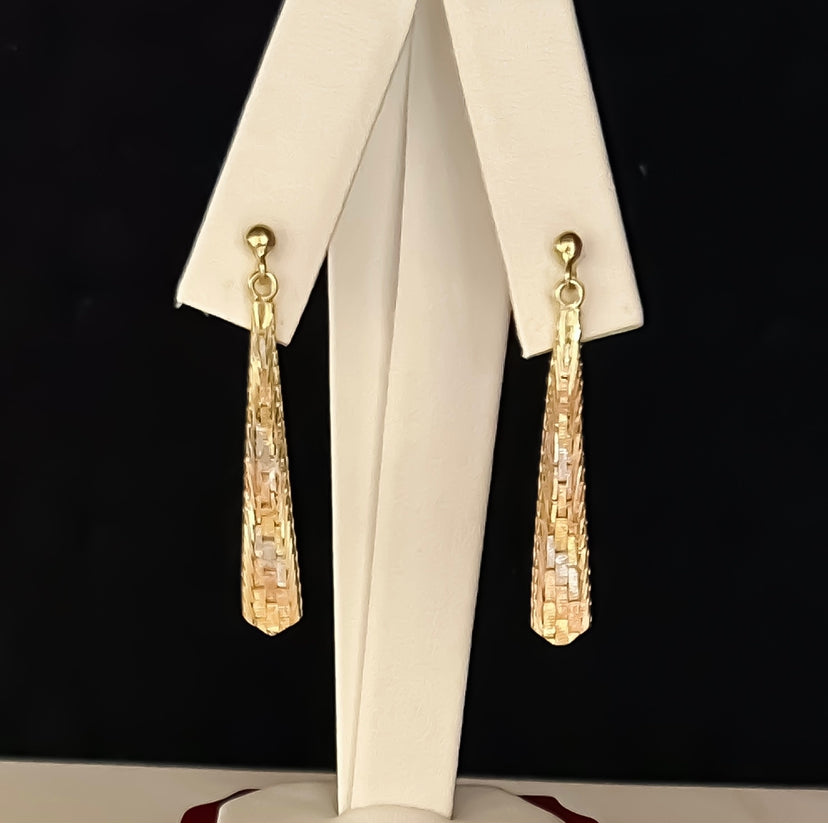 18Kt Gold Tricolor Earrings