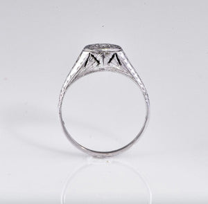 Art Deco Diamond Sweetheart Ring