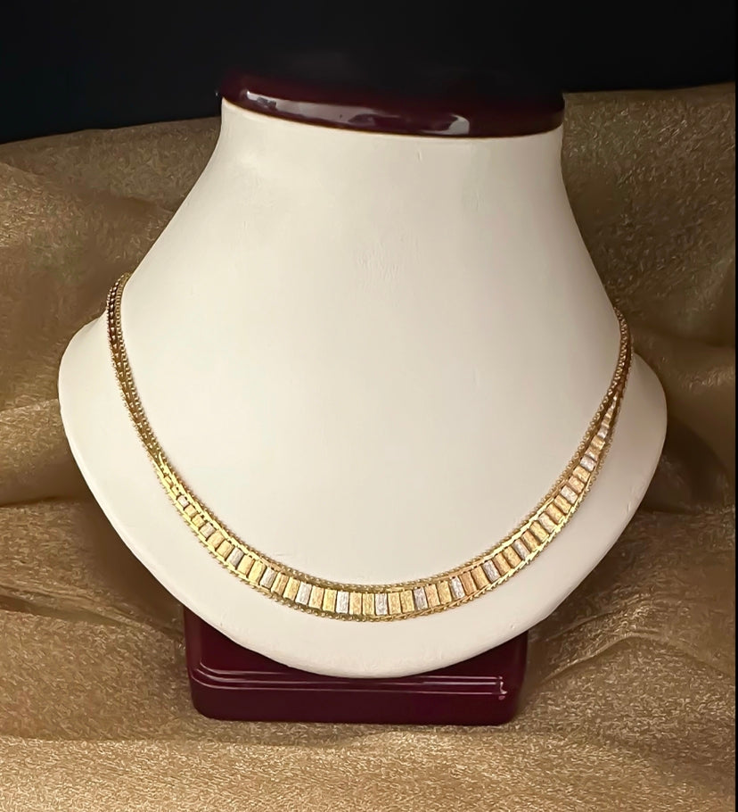 18Kt Gold Tricolor Necklace