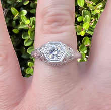 Art Deco Diamond Ring with Filigree Detail