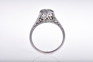 14Kt White Gold Art Deco Diamond Ring
